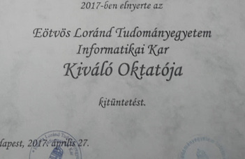 Abonyi-Tóth Andor Kar kiváló oktatója díjban részesült